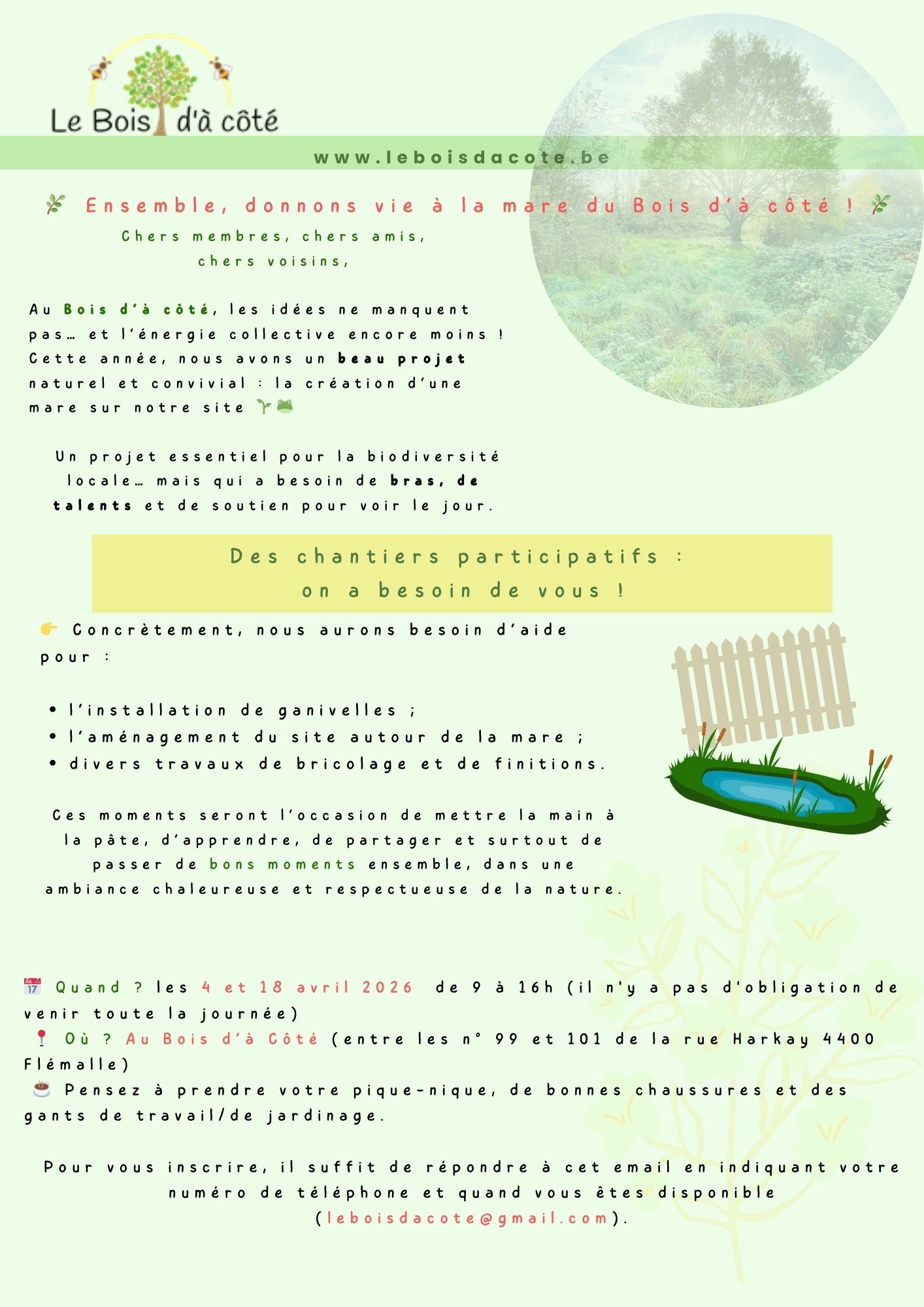 Chantier Participatif : création d'une mare 1